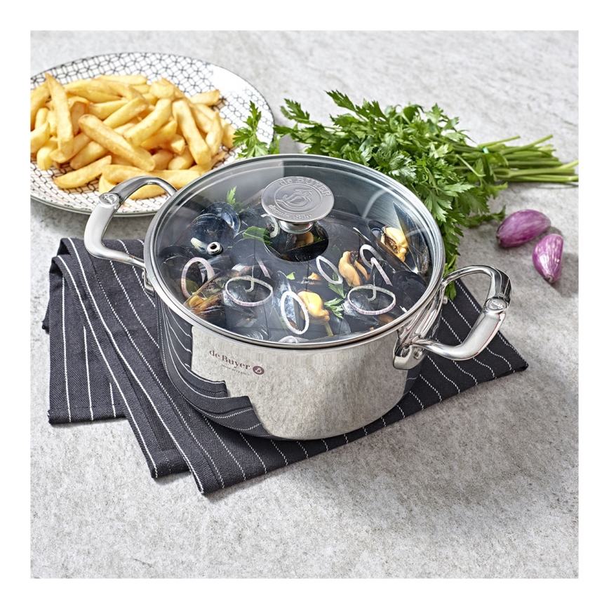 De Buyer 3427.20 - Pentola con coperchio MILADY 20 cm in acciaio inossidabile