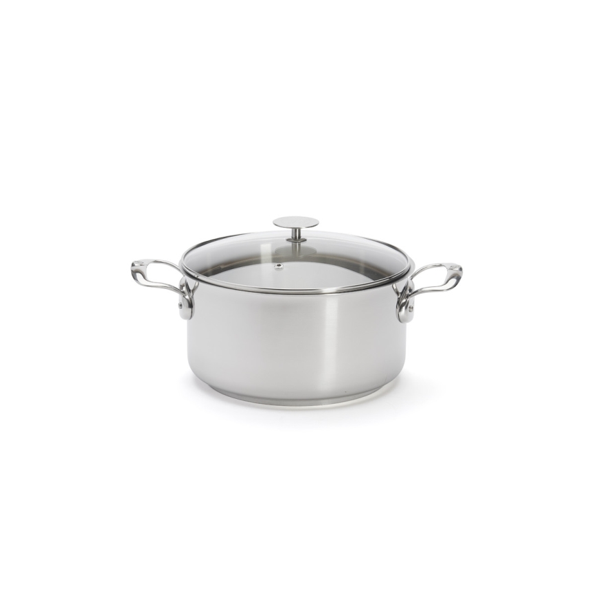 De Buyer 3427.24 - Marmite MILADY 24 cm avec couvercle en acier inoxydable