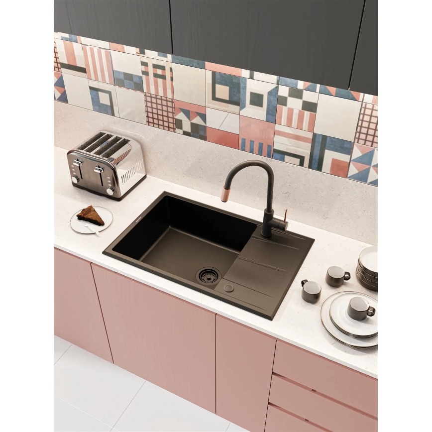 Deante BCA_B64M - Miscelatore per lavello ASTER nero/ottone