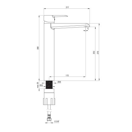 Deante BFC_020K - Miscelatore per lavabo CORIO, cromo lucido