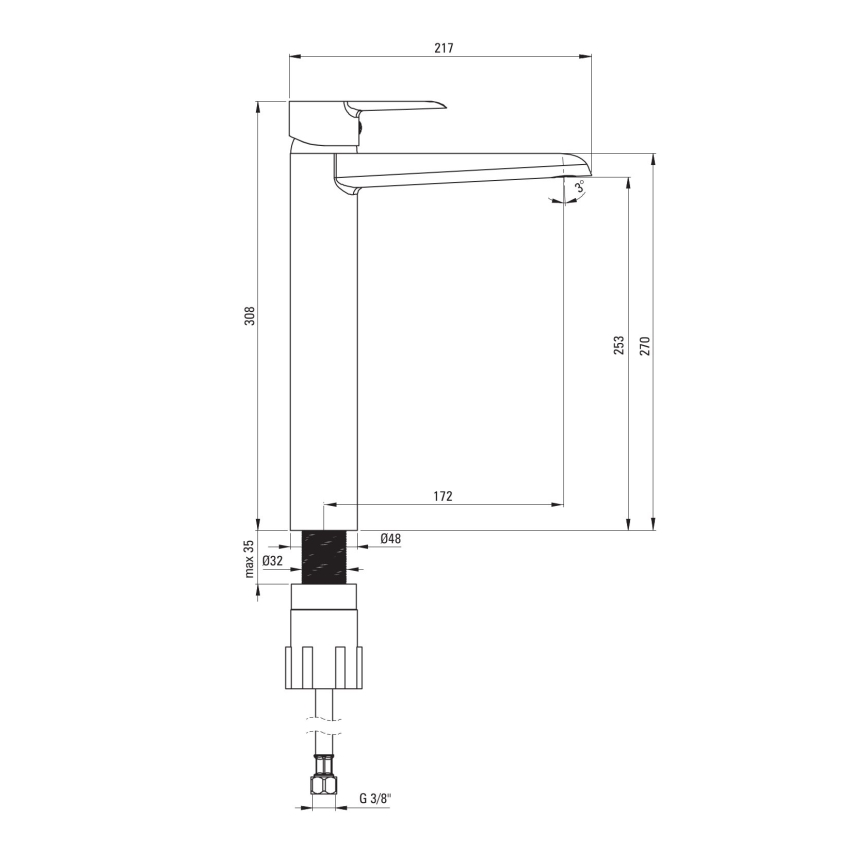 Deante BFC_020K - Miscelatore per lavabo CORIO, cromo lucido