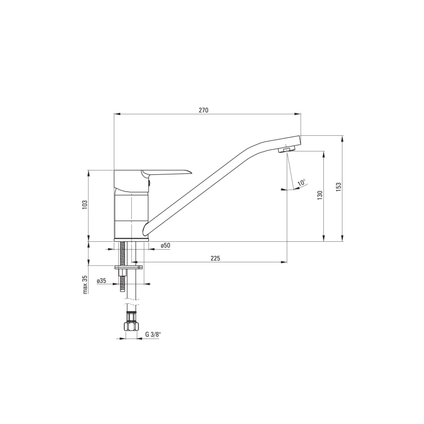 Deante BFC_060M - Robinet d'évier CORIO chrome brillant
