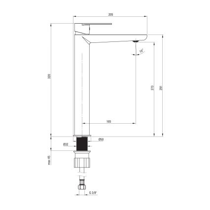 Deante BGA_N20K - Miscelatore per lavabo ALPINIA nero