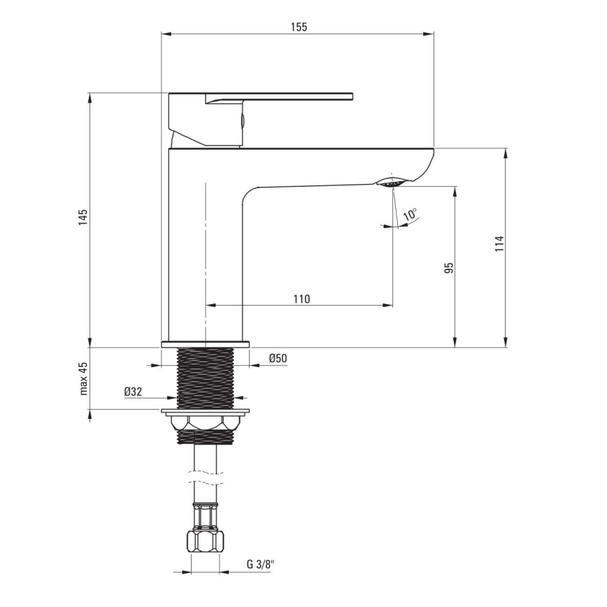 Deante BGA_N20M - Miscelatore per lavabo ALPINIA, nero