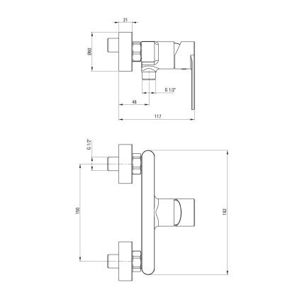 Deante BGA_N40M - Miscelatore doccia ALPINIA nero