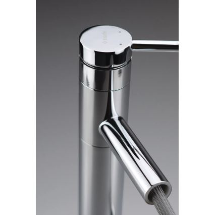 Deante BGE_022K - Waschtischarmatur ORA mit ausziehbarer Brause, Ausladung 30,9 cm, Hochglanz-Chrom