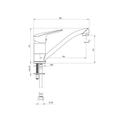 Deante BMO_026M - Mitigeur de lavabo BORO 12,7 cm chromé brillant