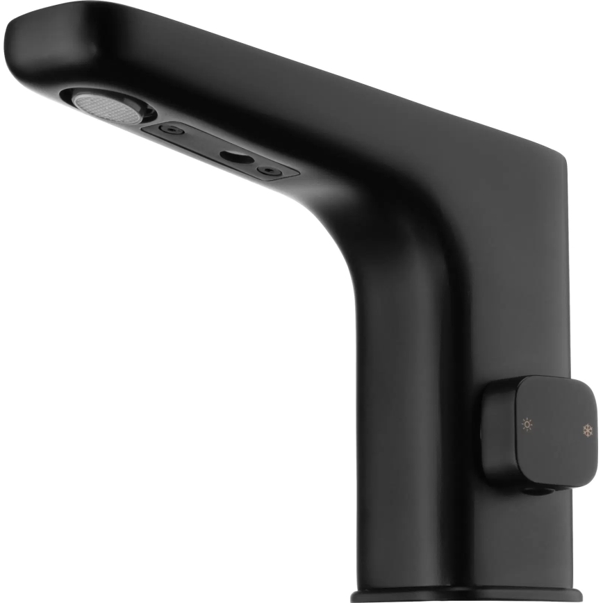 Deante BQH_N29V - Rubinetto per lavabo senza contatto con regolazione della temperatura HIACYNT 230/6V nero