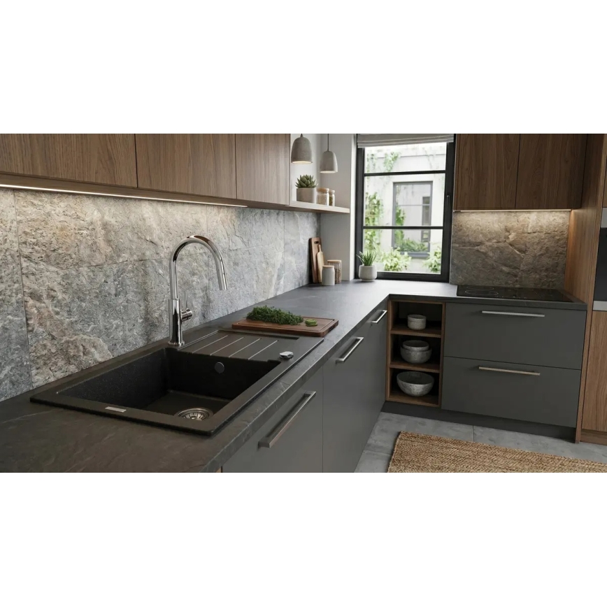 Deante BQJ_062M - Miscelatore per lavello EVORA, cromato lucido