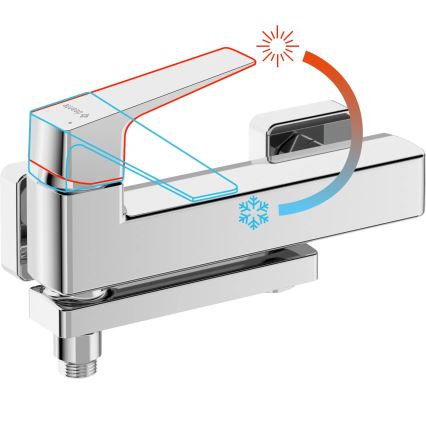 Deante BQL_012M - Klappbare Badewannenarmatur BLUR, glänzender Chrom
