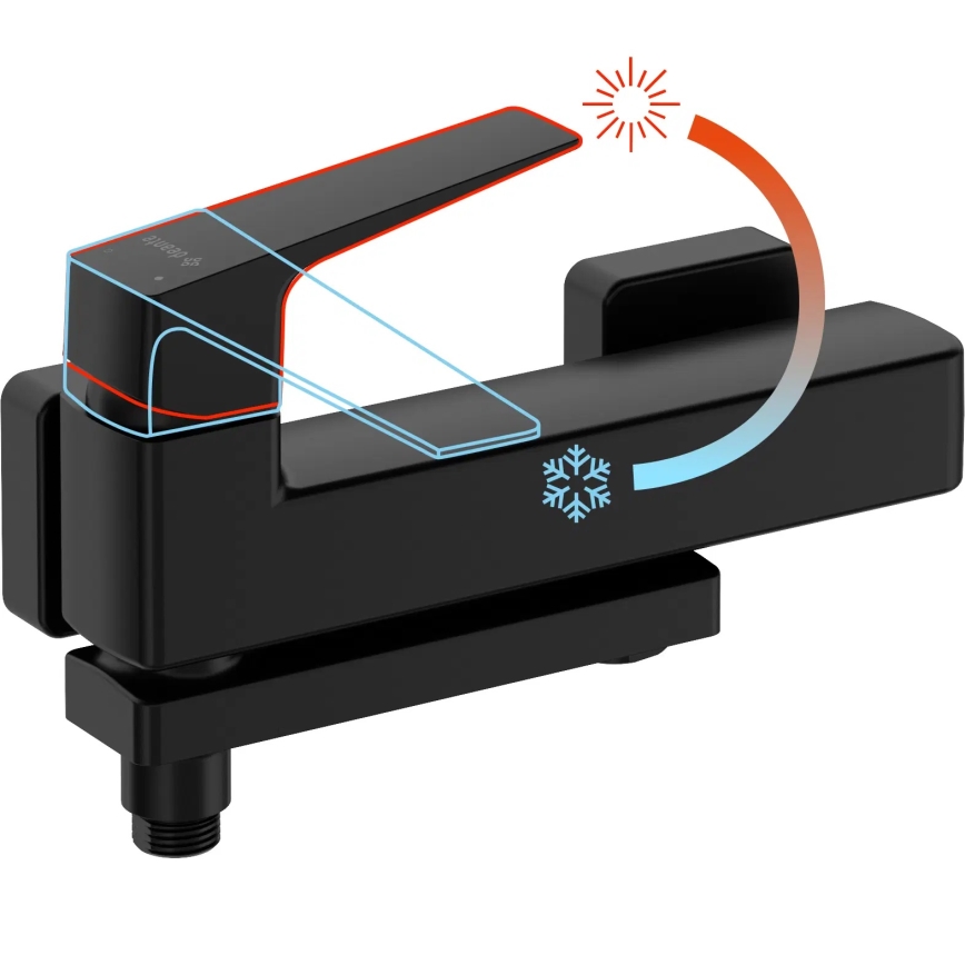 Deante BQL_N12M - Miscelatore per vasca pieghevole BLUR nero