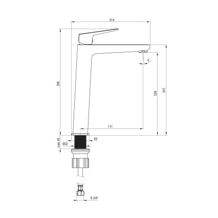 Deante BQL_N20K - Waschtischarmatur BLUR schwarz