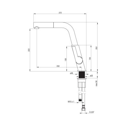 Deante BQS_D73M - Miscelatore da cucina con doccetta estraibile SILIA titanio