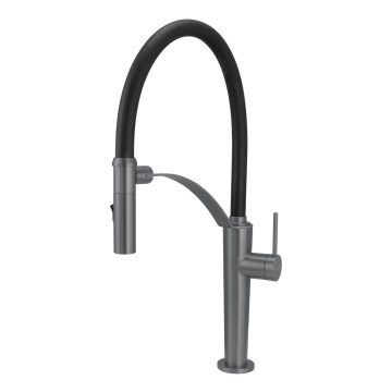 Deante BRC_D72M - Rubinetto per lavello con braccio flessible CORDA titanio