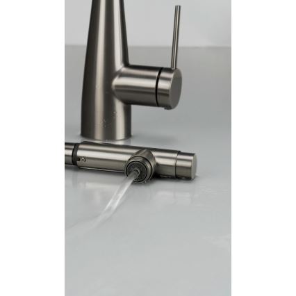 Deante BRE_D75M - Robinet d'évier avec douchette extractible ERIDAN titane