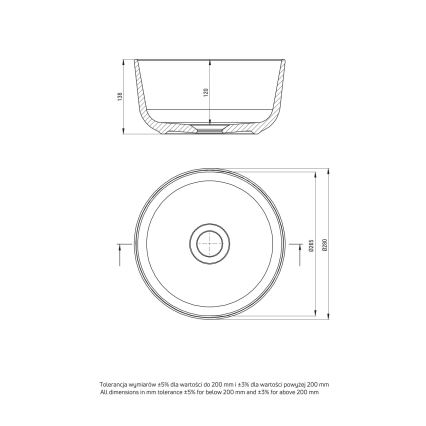 Deante CDJ_6U2S - Lavandino da appoggio JASMIN diametro 28 cm ceramiche/bianco