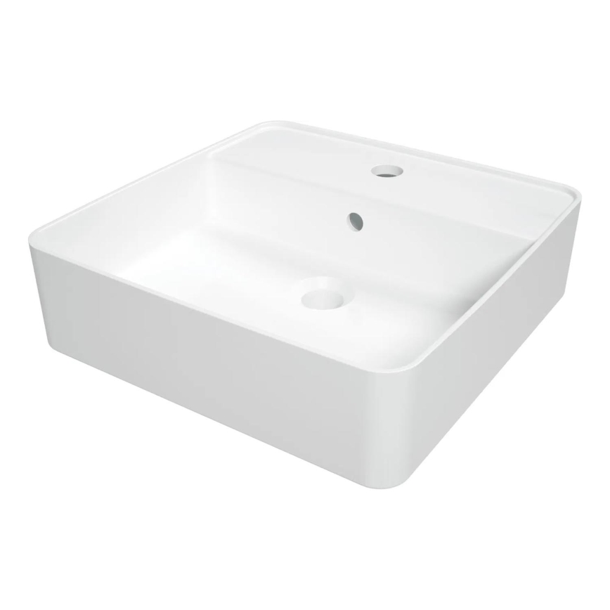 Deante CGS_6U4B - Lavabo da appoggio con foro SQUARE 42x42 cm ceramica/bianco
