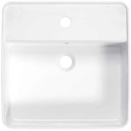 Deante CGS_6U4B - Lavabo da appoggio con foro SQUARE 42x42 cm ceramica/bianco