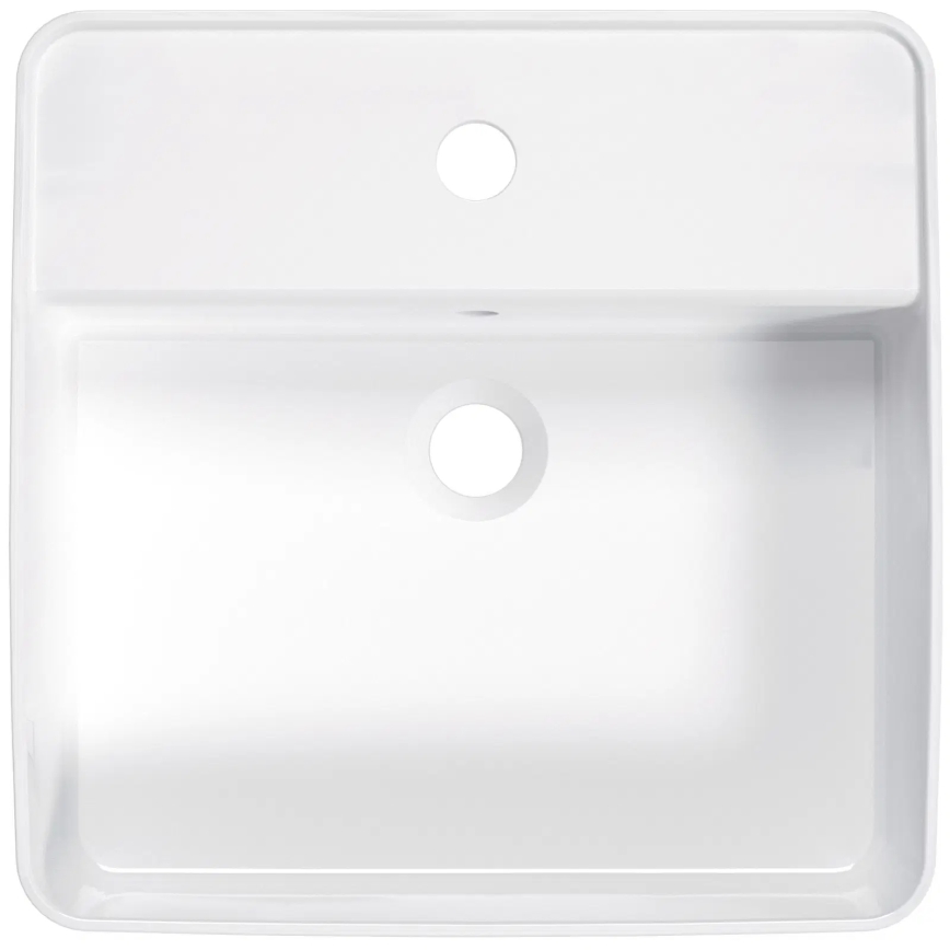 Deante CGS_6U4B - Lavabo da appoggio con foro SQUARE 42x42 cm ceramica/bianco