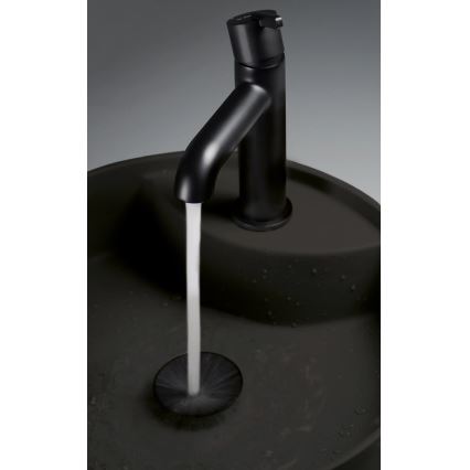 Deante CQS_NU4B - Vasque à poser SILIA avec percement pour robinet Ø 36 cm granite/noir