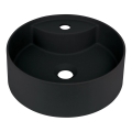 Deante CQS_NU4B - Lavabo da appoggio SILIA con foro preforato per rubinetteria, Ø 36 cm, granito/nero