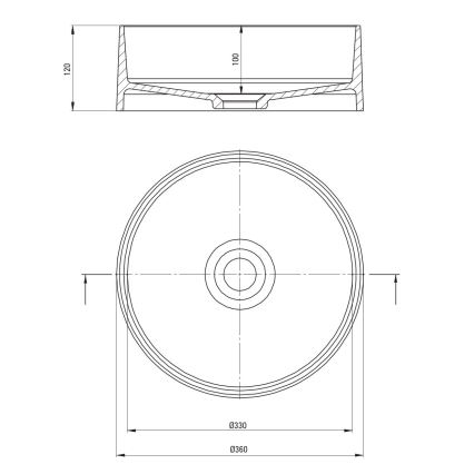 Deante CQS_NU4S - Lavabo da appoggio SILIA Ø 36 cm granito/nero