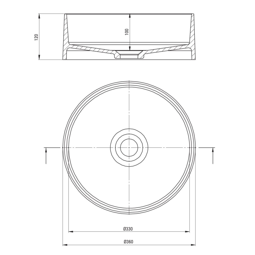 Deante CQS_NU4S - Lavabo da appoggio SILIA Ø 36 cm granito/nero