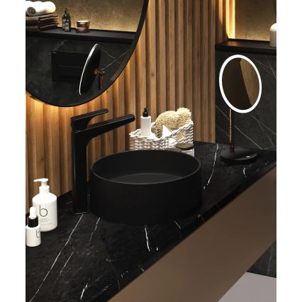 Deante CQS_NU4S - Vasque à poser SILIA Ø 36 cm granit/noir