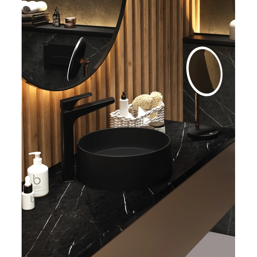 Deante CQS_NU4S - Vasque à poser SILIA Ø 36 cm granit/noir