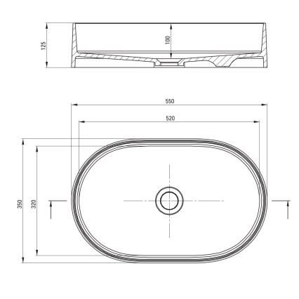 Deante CQS_NU6S - Lavabo da appoggio SILIA 35x55 cm granito/nero