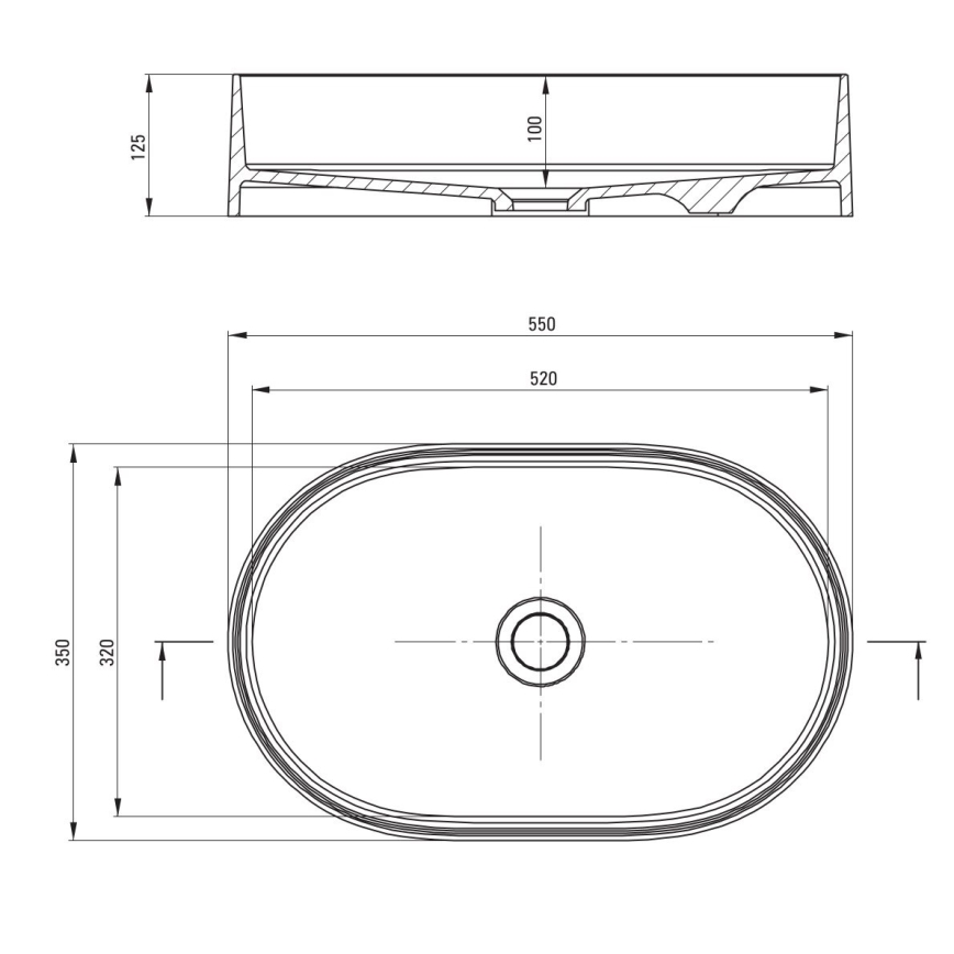 Deante CQS_NU6S - Lavabo da appoggio SILIA 35x55 cm granito/nero