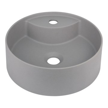 Deante CQS_SU4B - Lavabo à poser sur plan SILIA avec perçage pour robinet Ø 36 cm, granit/gris métallisé