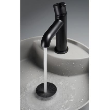 Deante CQS_SU4B - Lavabo à poser sur plan SILIA avec perçage pour robinet Ø 36 cm, granit/gris métallisé