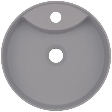 Deante CQS_SU4B - Lavabo à poser sur plan SILIA avec perçage pour robinet Ø 36 cm, granit/gris métallisé