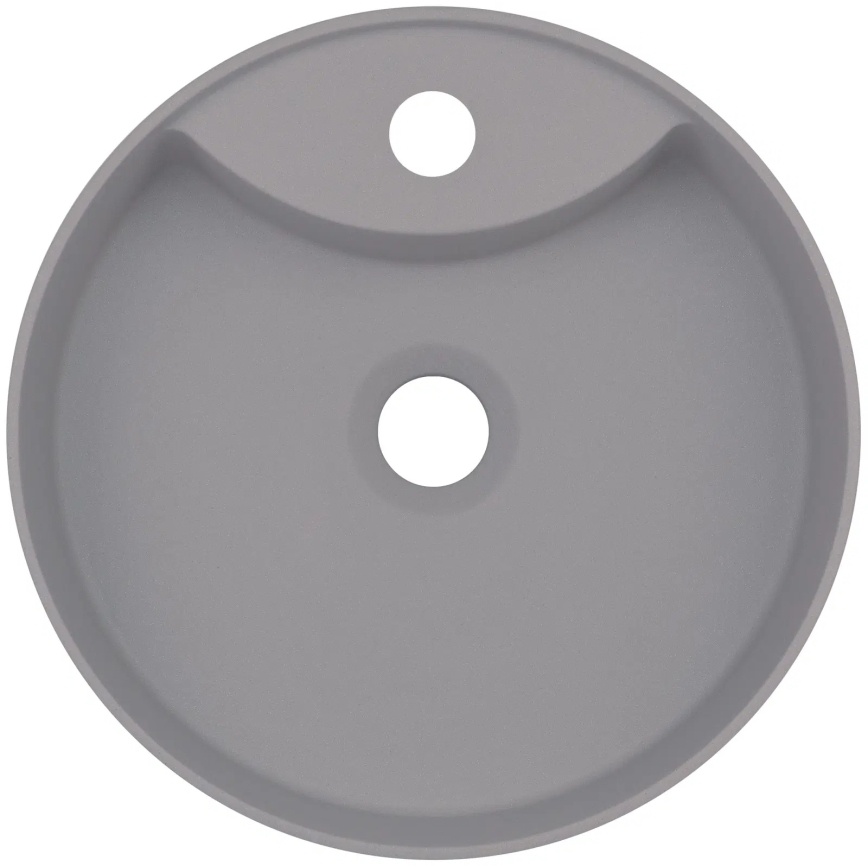 Deante CQS_SU4B - Lavabo à poser sur plan SILIA avec perçage pour robinet Ø 36 cm, granit/gris métallisé