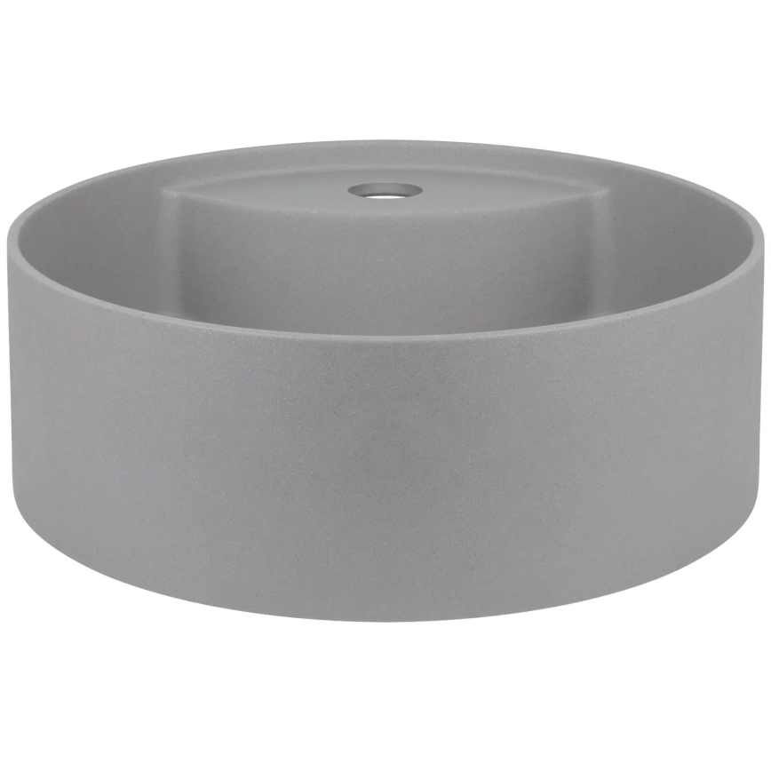 Deante CQS_SU4B - Lavabo à poser sur plan SILIA avec perçage pour robinet Ø 36 cm, granit/gris métallisé