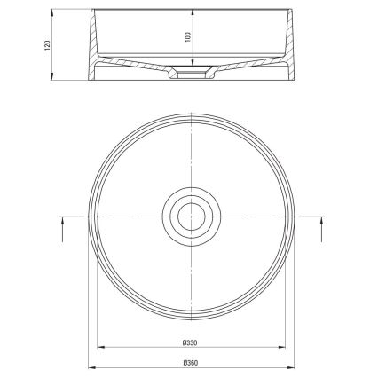 Deante CQS_SU4S - Vasque à poser SILIA Ø 36 cm granite/gris métallisé