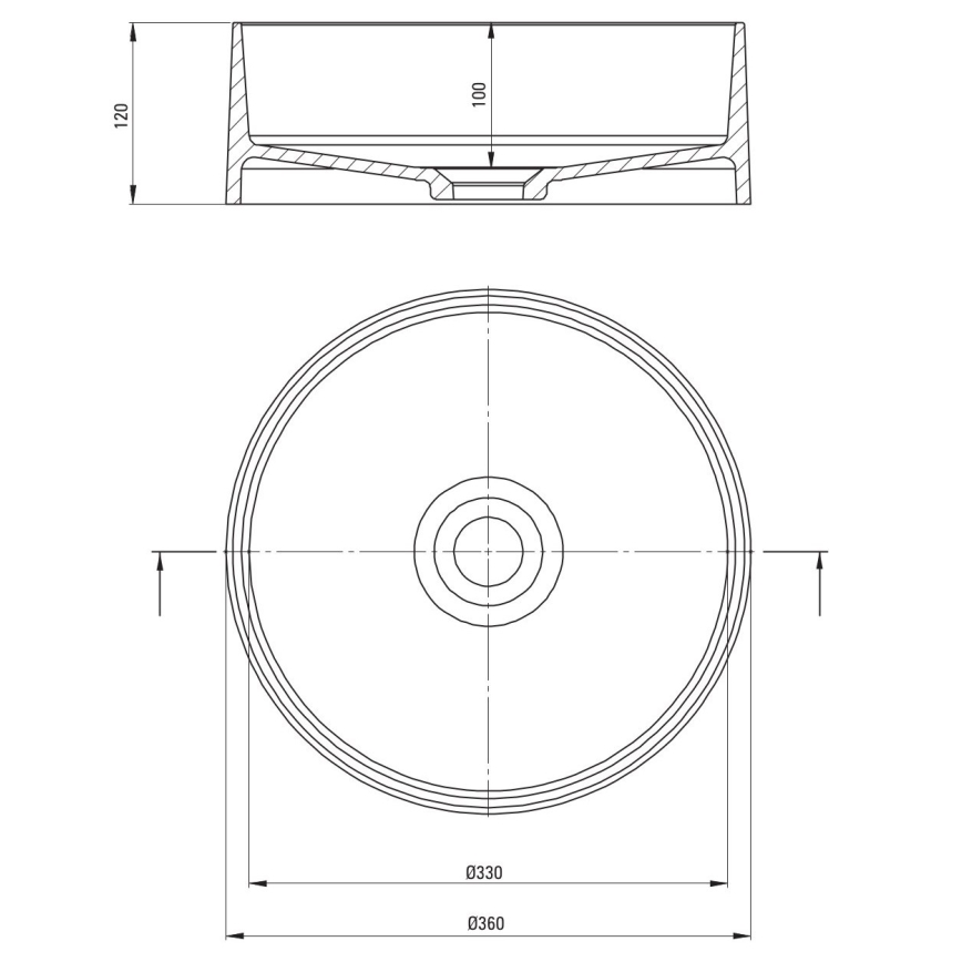 Deante CQS_SU4S - Vasque à poser SILIA Ø 36 cm granite/gris métallisé