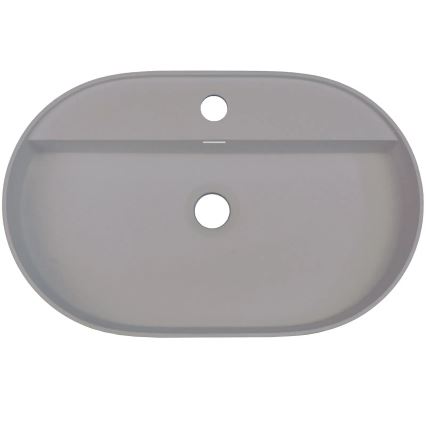 Deante CQS_SU6B - Lavabo à poser avec perçage pour mitigeur SILIA 35x55cm granit/gris métallisé