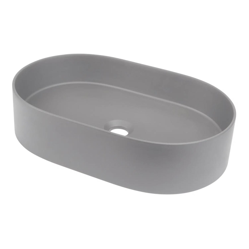 Deante CQS_SU6S - Aufsatzwaschbecken SILIA 35x55 cm Granit/metallicgrau