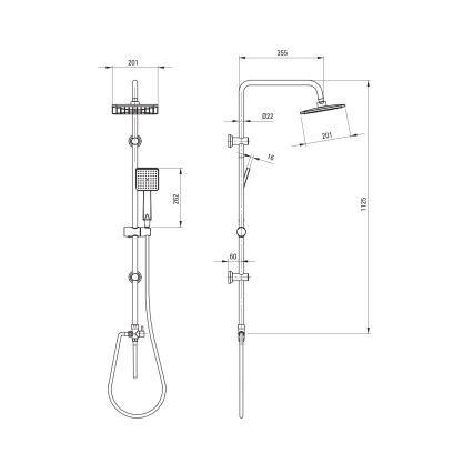 Deante NER_N51K - Ensemble de douche BORO noir
