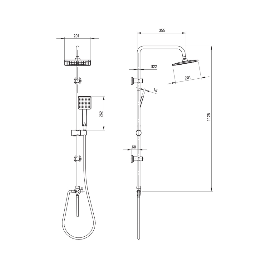 Deante NER_N51K - Ensemble de douche BORO noir