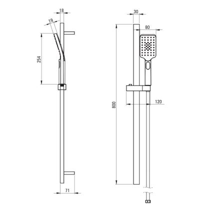 Deante NGA_052K - Set doccia ALPINIA, finitura cromo lucido