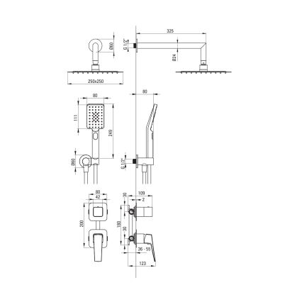 Deante NQL_N9YK - Duschset mit Unterputz-Armatur BLUR, schwarz