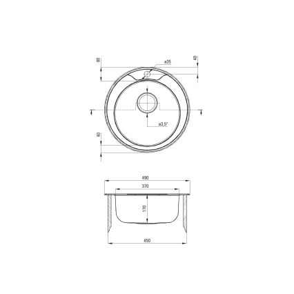 Deante ZHC_0813 - Évier de cuisine TWIST d. 49 cm satin