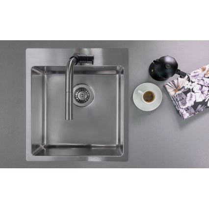 Deante ZPO_010A - Lavello della cucina OLFATO 50,5x45 cm pettinato acciaio