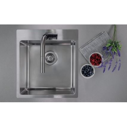 Deante ZPO_010A - Lavello della cucina OLFATO 50,5x45 cm pettinato acciaio