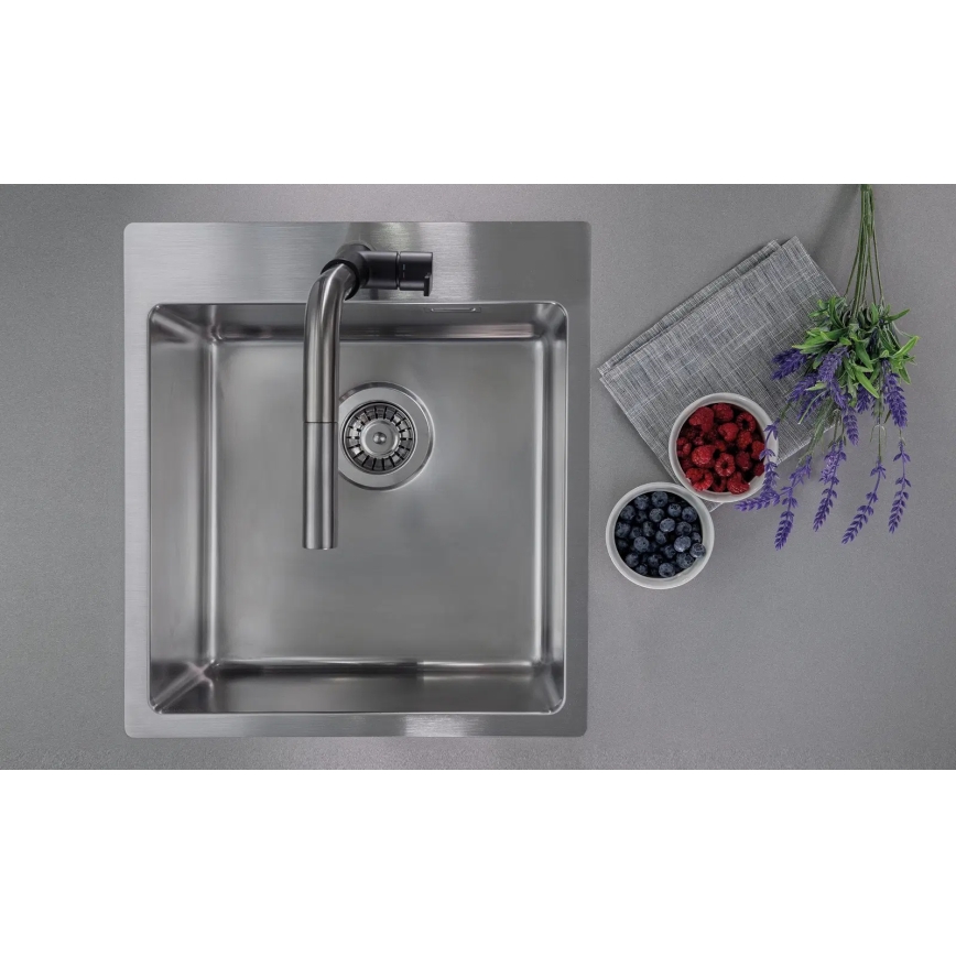 Deante ZPO_010A - Lavello della cucina OLFATO 50,5x45 cm pettinato acciaio