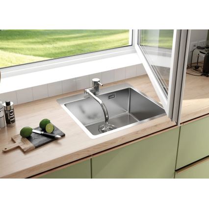 Deante ZPO_010B - Lavello della cucina OLFATO 50,5x55 cm pettinato acciaio