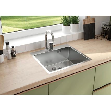 Deante ZPO_010B - Lavello della cucina OLFATO 50,5x55 cm pettinato acciaio
